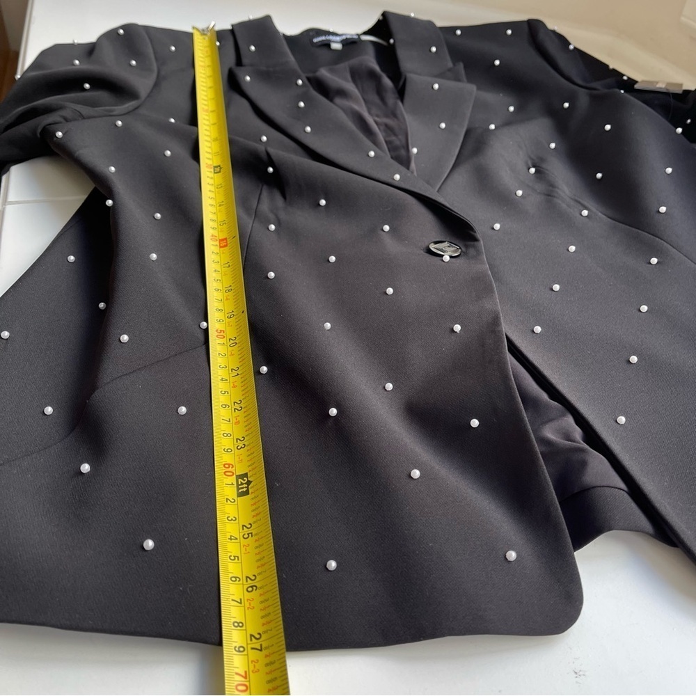 NWT Karl Lagerfeld Paris Pearl Embellished Black Blazer Single Button 14 - Picture 14 of 16